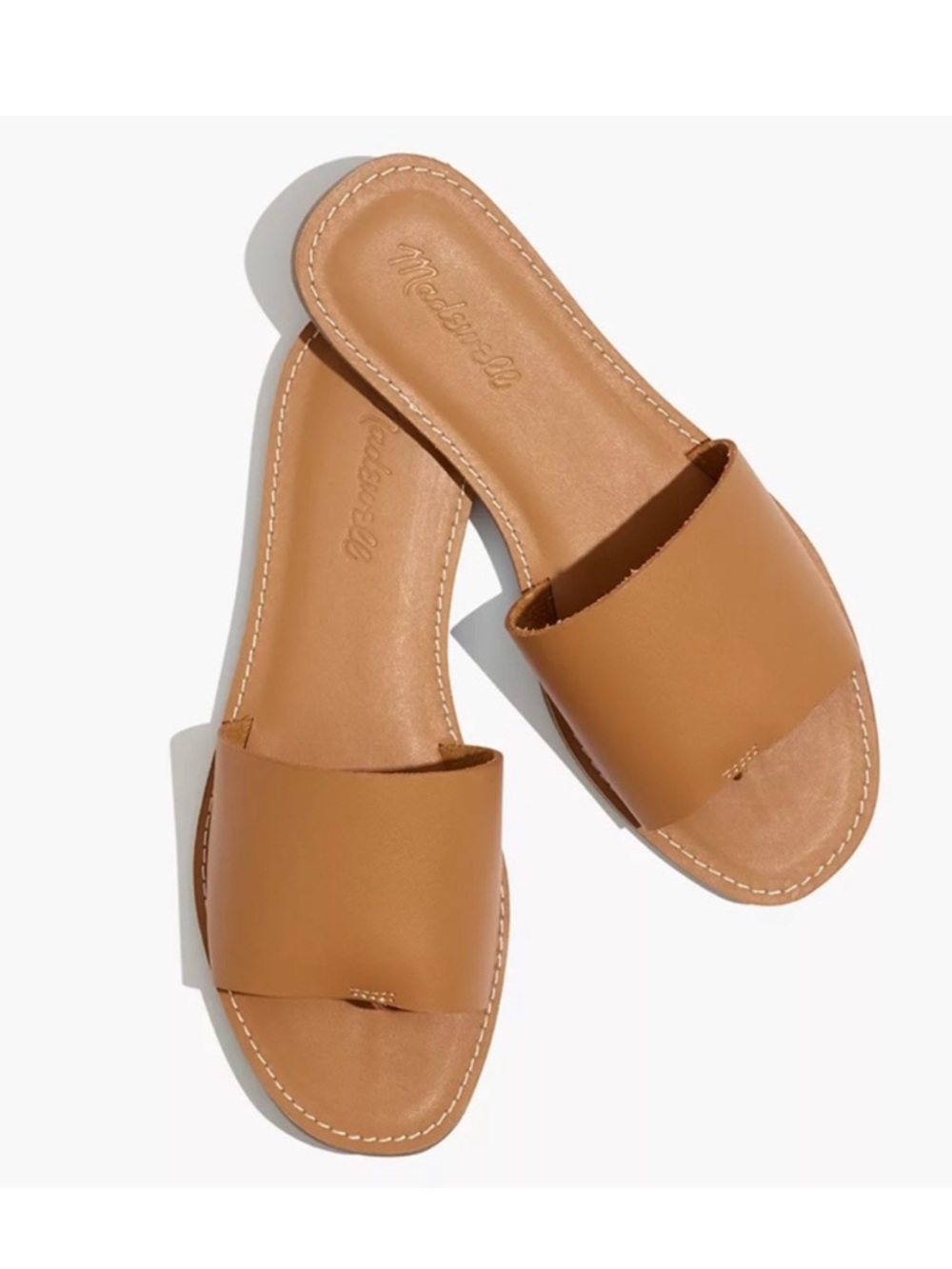 MADEWELL Boardwalk Post Slide Sandal in Leather Size 9